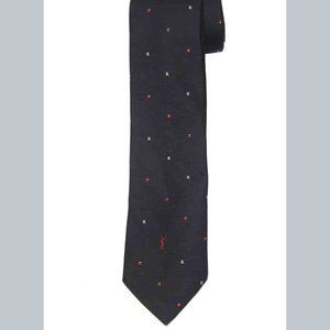 Vintage YSL Yves Saint Lauren Tie Black Red White Patterned 1970s Men's